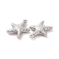 変色しない201ステンレススチール機械研磨ペンダント  ヒトデ  ステンレス鋼色  18.5x14.5x3.5mm  穴：1.4mm&nbsp;STAS-G261-31P