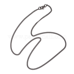 2.5mm 304ステンレススチール製ツイストチェーンネックレス（女性・男性用）  ブラック  17.72インチ（45cm）&nbsp;NJEW-JN05819-02