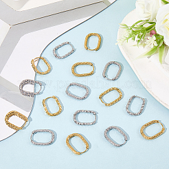 16個 4スタイル 304ステンレススチールフープピアス  長方形  ミックスカラー  21.5~22x16~16.5mm  4個/スタイル&nbsp;EJEW-SC0001-77