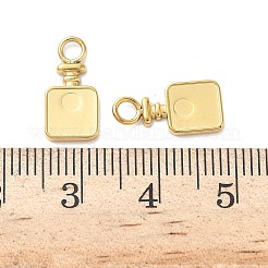 304ステンレススチールチャーム  香水瓶  18KGP本金メッキ  14.5x7.5x1.5mm  穴：2.5mm&nbsp;KK-D503-32G