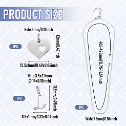 キットを作るDIYネックレス  304ステンレススチールのハート＆レターペンダントとアズキチェーンネックレスを含む  文字l  11.5x8.5x1mm  穴：3.5x2.5mm&nbsp;DIY-TA0015-73L