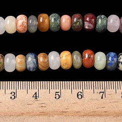 ミックス天然石ビーズ連売り  ロンデル  8x5mm  穴：1mm  約73~75個/連  14.96''（38~38.5センチメートル）&nbsp;G-A280-A01-02