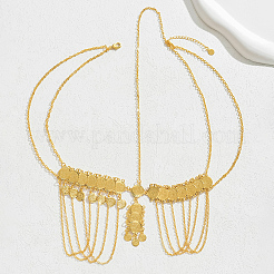 Luxury Elegant Brass Middle Eastern Ramadan Classic Coin Tassel Pendant Face Chain Hair Accessoris Jewelry for Women&nbsp;MX8477