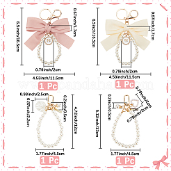 4Pcs 4 Styles ABS Imitation Pearl Beads Pendant Decorations&nbsp;AJEW-GF0010-65