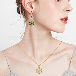 16個 8スタイル合金エナメルとラインストーンペンダント  クリスマス  スノーフレーク  ミックスカラー  19.5~22x14.5~16.5x1.5~3.5mm  穴：1.6~2mm  2個/スタイル&nbsp;FIND-YW0005-88