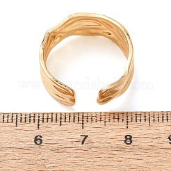 不規則な形状の304ステンレススチール製カフオープンリング  イオンプレーティング（ip）  ゴールドカラー  20.5mm  usサイズ8（18.1mm）&nbsp;SA-CBA725A-13G
