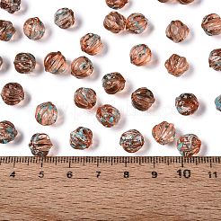 ピカソの透明ガラスビーズ  カボチャ  砂茶色  8.5~9mm  穴：0.9~1.2mm  約750個/ポンド&nbsp;SEED-Q039-04I