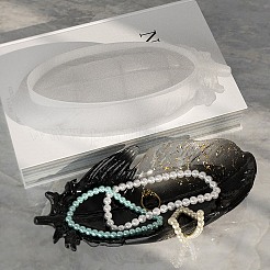 羽 DIY ジュエリープレートシリコン金型  UVレジン用  エポキシ樹脂工芸品作り  ホワイト  250x110x46mm  内径：188x80mm&nbsp;DIY-P074-02