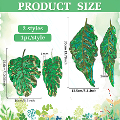 2Pcs 2 Styles PVC Paillette Embroidered Cloth Sew on Patches&nbsp;PATC-FG0002-05
