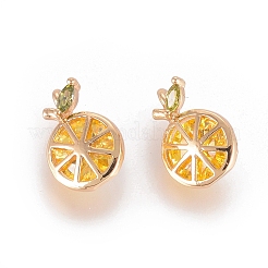 Brass Cubic Zirconia Charms&nbsp;X-KK-S348-323