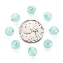 透明なアクリルビーズ  染め  多面カット  ラウンド  ミディアムアクアマリン  8x7.5mm  穴：1.6mm  約1810個/500g&nbsp;TACR-S154-62E-02