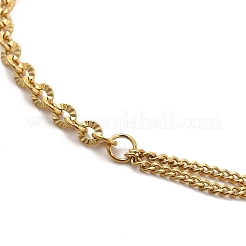 Ion Plating(IP) 304 Stainless Steel Oval & Curb Chain Bracelet for Women&nbsp;BJEW-G667-13G