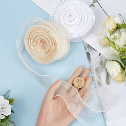 2 Rolls 2 Colors Polyester Chiffon Ribbon&nbsp;DIY-CP0010-72
