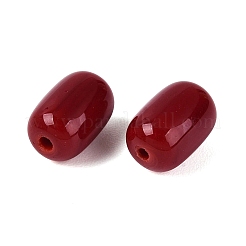 不透明なガラスビーズ  バレル  暗赤色  9x6~6.5mm  穴：1.2mm  850個/ポンド&nbsp;GLAA-Z012-01S