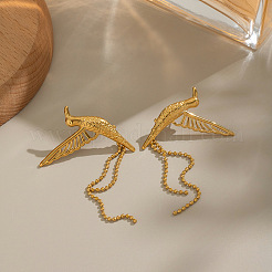 Stainless Steel Bird Tassel Stud Earrings&nbsp;CQ0312