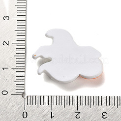 ハロウィーン 不透明樹脂 デコデン カボション  カボチャと幽霊  ホワイト  21x27x7.5mm&nbsp;RESI-S393-01O