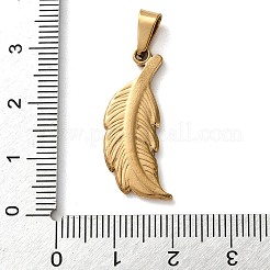 ステンレスペンダント201個  フェザーチャーム  PVD真空メッキ  長持ちメッキ  ゴールドカラー  26.5x12x2mm  穴：6.5x3mm&nbsp;STAS-U053-12G