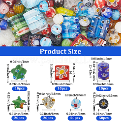 170Pcs 7 Styles Handmade Millefiori Glass Beads&nbsp;LK-PA0001-01
