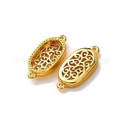 Oval Brass Connector Cabochon Settings&nbsp;KK-NH0007-02G