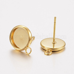 304 Stainless Steel Stud Earring Settings&nbsp;LS-STAS-F162-43G