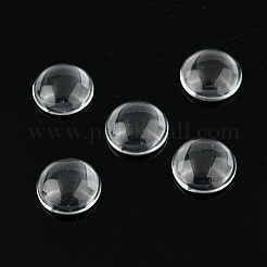 クリアガラスカボション  半円/ドーム  透明  11.5~12x4mm&nbsp;X-GGLA-R026-12mm