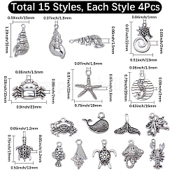 60Pcs Tibetan Style Zinc Alloy Pendants&nbsp;FIND-SC0021-92B