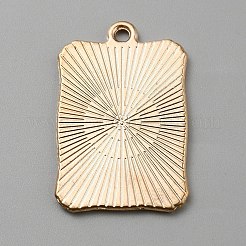 合金エナメルチャーム  ライトゴールド  タロットの四角形  太陽  28x18x1.4mm  穴：1.6mm&nbsp;ENAM-WH0064-24G