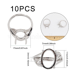10Pcs Adjustable Brass Finger Ring Components&nbsp;KK-CA0002-19