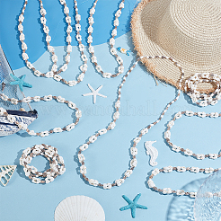 Natural Shell Beaded Long Necklaces for Women&nbsp;AJEW-WH0460-131C