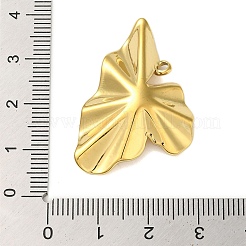 304ステンレスペンダント  花のチャーム  18KGP本金メッキ  35.5x23.5x5.5mm  穴：2.5mm&nbsp;LS-STAS-S123-04G-02