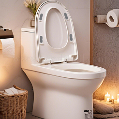 ABSプラスチックビデトイレシートバンパー、強力な粘着剤付き、トイレカバー用接着剤  オーバル  45.5x18.5x18.5mm  4個/セット&nbsp;AJEW-WH20060-61B