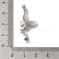 Rack Plating Brass Micro Pave Clear Cubic Zirconia Pendant&nbsp;KK-H485-34P