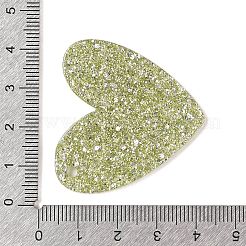 アクリルプラスチックカボション  ハート  グリーン  37x39.5x2.5mm  穴：2.5mm&nbsp;OACR-R273-02D
