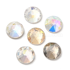 K9ガラスラインストーンカボション  フラットバック＆バックメッキ  多面カット  半円  ミックスカラー  10x4.5mm&nbsp;RGLA-N002-05A