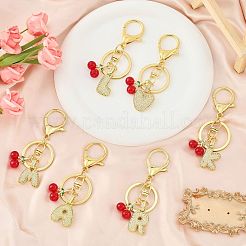 Brass Micro Pave Clear Cubic Zirconia Letter Pendant Keychain&nbsp;KEYC-SW00015-K