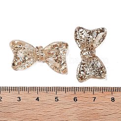 透明樹脂デコデンカボション  キラキラの蝶結び  淡い茶色  18.5x32x7.5mm&nbsp;LS-CRES-M001-02A-02