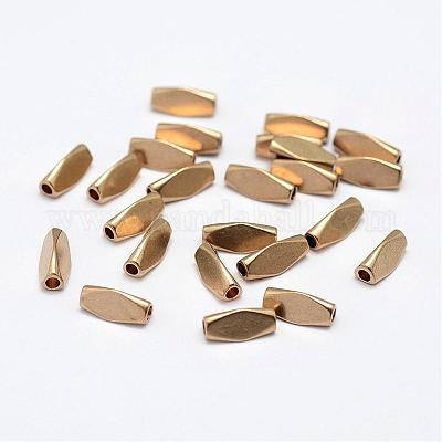 真鍮ビーズ  ニッケルフリー  生（メッキなし）  8.5x4x3mm  穴：2mm&nbsp;KK-P095-20-1