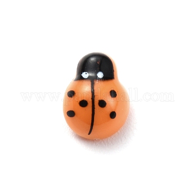 プラスチックカボション  てんとう虫  ダークオレンジ  13x9.5x5.8mm&nbsp;FIND-TAC0013-06A-05-1