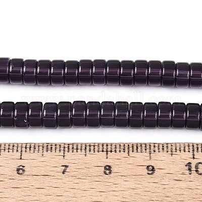 透明ガラスビーズ連売り  フラットラウンド  インディゴ  6~6.5x3~3.5mm  穴：0.8~1mm  約112~120個/連  14.57~15.16''（37~38.5センチメートル）&nbsp;GLAA-N026-3x6mm-T11-1
