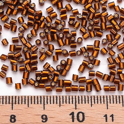 ガラス竹ビーズ  銀並ぶ  ダークチソウ  1.8~2.2x1.8~2mm  穴：0.8~0.9mm  約15000個/ポンド&nbsp;SEED-S032-08A-53-1