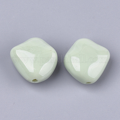 アクリルビーズ  ナゲット  ダークシーグリーン  23.5x23x12.5mm  穴：2.5mm  約125個/500g&nbsp;OACR-S029-058C-1
