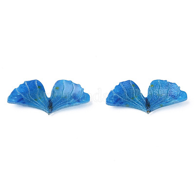 プラスチックチャーム  葉  コーンフラワーブルー  16x30.5x3.5mm  穴：0.9mm&nbsp;KY-N015-178B-1