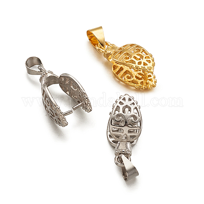 真鍮製バチカンとピンチべイル  プラチナ·ゴールデン  24mm  ピン：1mm  10個/セット&nbsp;KK-TA0007-42-1