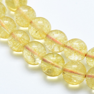 Natural Citrine Beads Strands&nbsp;G-E483-13-8mm-1