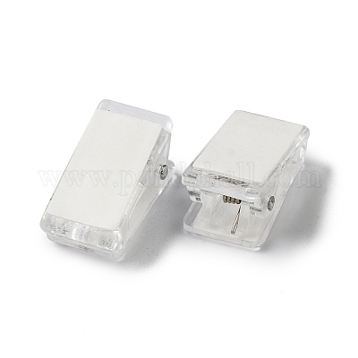 透明ppプラスチッククリップ  両面シール付き  長方形  透明  26x13x13mm  4個/袋&nbsp;KY-G026-01-1