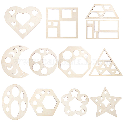 12Pcs MDF Geometric Shape Template&nbsp;DIY-UN0007-96A-1