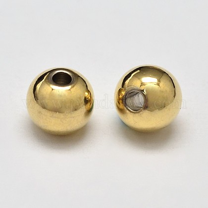 ラックメッキ真鍮丸型スペーサービーズ 18KGP本金メッキ 6mm 穴