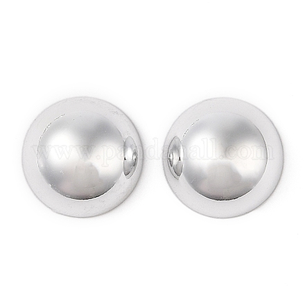 Ccbプラスチックカボション  半円  プラチナ  18x8mm&nbsp;KY-C020-15D-P-1