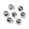 Transparent Electroplate Glass Beads, Faceted, Round, Steel Blue, 10x9mm, Hole: 1.4mm
