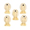 Handmade Foil Lampwork Fish Beads, with Enamel, Gradient Color, Champagne Gold, 20x23x8.5mm, Hole: 1.8mm